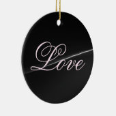 Trendy Dark Gray Wave Liebe Wedding Calligraphy Keramik Ornament (Rechts)