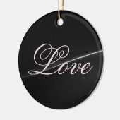 Trendy Dark Gray Wave Liebe Wedding Calligraphy Keramik Ornament (Links)