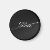 Trendy Dark Gray Wave Liebe Wedding Calligraphy Magnet (Vorne)