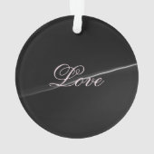 Trendy Dark Gray Wave Liebe Wedding Calligraphy Ornament (Rückseite)
