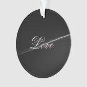 Trendy Dark Gray Wave Liebe Wedding Calligraphy Ornament (Vorderseite)