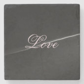 Trendy Dark Gray Wave Liebe Wedding Calligraphy Steinuntersetzer (Vorderseite)