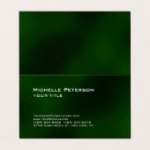 Trendy Dark Green Futuristic Modern Visitenkarten (Außenseite Aufgefaltet)