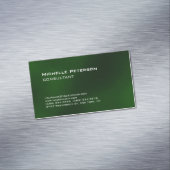 Trendy Dark Green Minimalistisch Modern Schlicht Magnetische Visitenkarte (Beispiel)