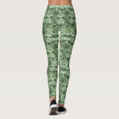 Trendy Dark Green Ombre Gefärbte Krawatte Shibori Leggings (Rückseite)