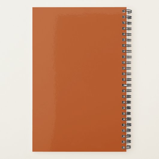 Trendy Dark Orange Modern Monogram Weekly Planer (Rückseite)