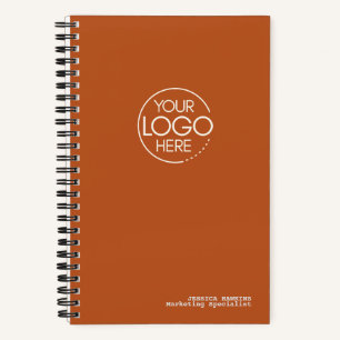 Trendy Dark Pumpkin Orange Modern Logo Notizblock