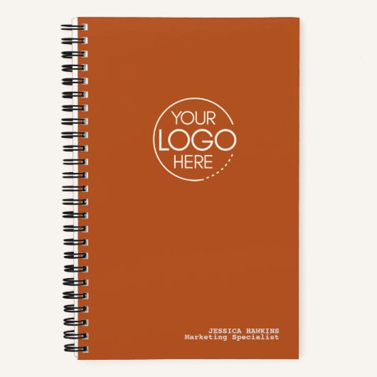 Trendy Dark Pumpkin Orange Modern Logo Notizblock (Vorderseite)