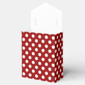Trendy Dark Red and White polka dots Monogram Geschenkschachtel (Geöffnet)