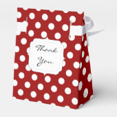 Trendy Dark Red and White polka dots Monogram Geschenkschachtel (Rückseite)