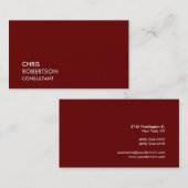 Trendy Dark Red Attractive Business Card Visitenkarte (Vorne/Hinten)