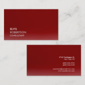 Trendy Dark Red Attractive Schlicht Simple Visitenkarte (Vorne/Hinten)