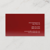 Trendy Dark Red Attractive Schlicht Simple Visitenkarte (Rückseite)