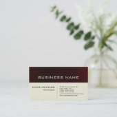 Trendy Dark Red Beige Charm Manager Business Card Visitenkarte (Stehend Vorderseite)