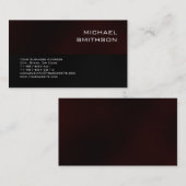 Trendy Dark Red Strip Black Gray Business Card Visitenkarte (Vorne/Hinten)