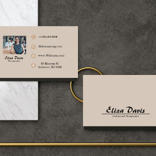 Trendy Dark Sand Business Card Visitenkarte