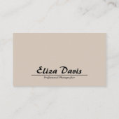 Trendy Dark Sand Business Card Visitenkarte (Rückseite)