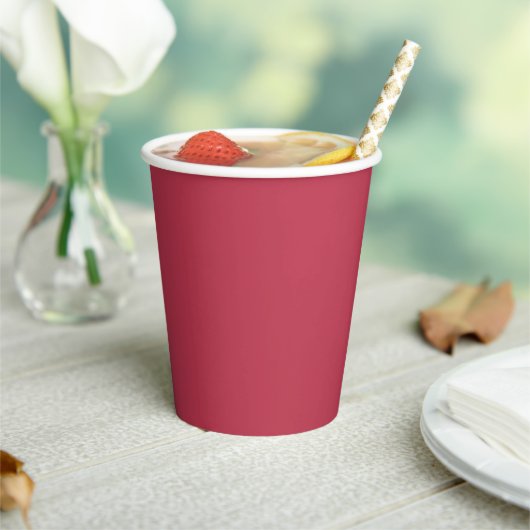 Trendy Deep Raspberry Red - Paper Cups Pappbecher (In Situ)