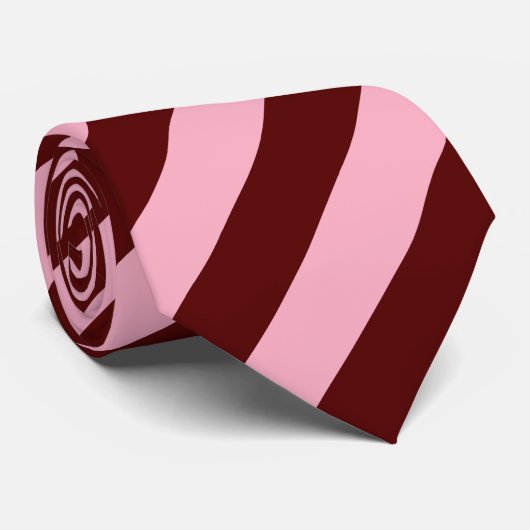 Trendy Deep Red and Pink Diagonal Stripes Krawatte (Gerollt)