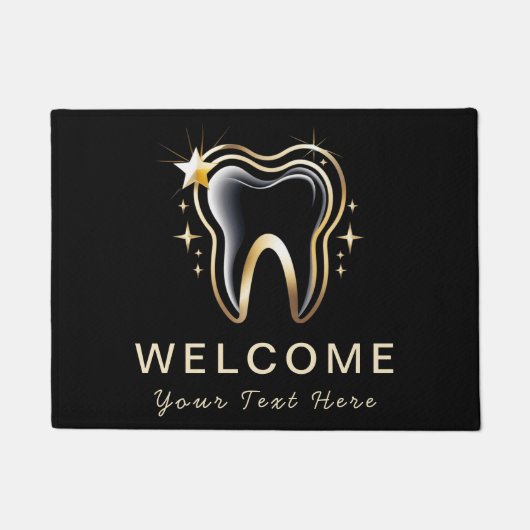 Trendy Dentist Beruflich Dental Black Gold Fußmatte (Vorderseite)