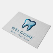 Trendy Dentist Beruflich Dental Blue Fußmatte (Schrägansicht)