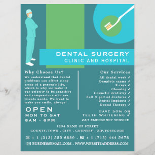 Trendy Dentist Design, Zahntechnik, Zahnarztwerbun Flyer