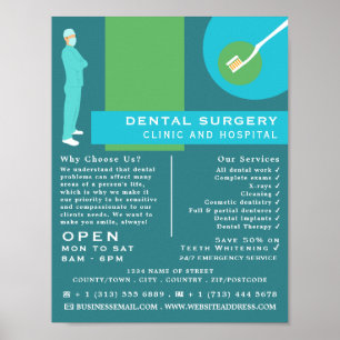 Trendy Dentist Design, Zahntechnik, Zahnarztwerbun Poster