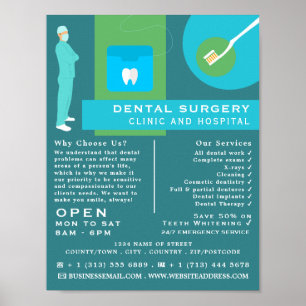 Trendy Dentist Design, Zahntechnik, Zahnarztwerbun Poster