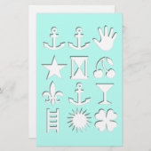 Trendy Design Blassblau Staionery Briefpapier (Vorne/Hinten)