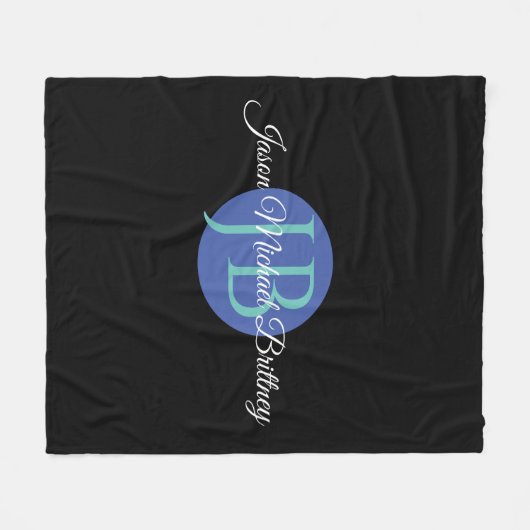 Trendy Design Personalisiere den Namen und das Mon Fleecedecke (Vorderseite (Horizontal))