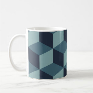 Trendy Design Vintage abstrakte Blockgeometrie Kaffeetasse