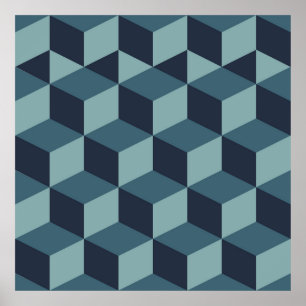 Trendy Design Vintage abstrakte Blockgeometrie Poster