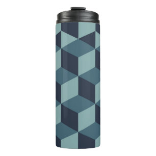 Trendy Design Vintage abstrakte Blockgeometrie Thermosbecher