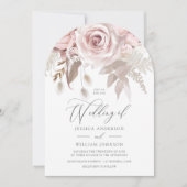 Trendy Designer Dusty Rose Blush Arch Wedding Einladung (Vorderseite)