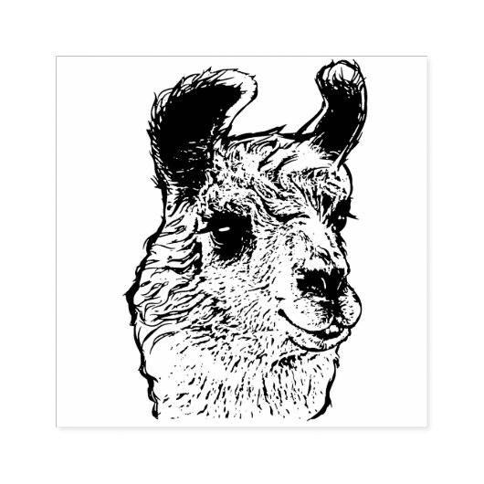 Trendy Detailed Llama Gummistempel (Prägung)