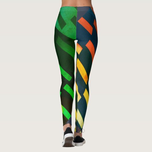 Trendy Diagonal Geometric - Leggings (Rückseite)