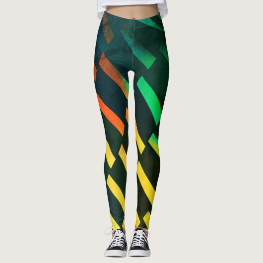 Trendy Diagonal Geometric - Leggings (Vorderseite)