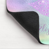 Trendy Diamonds Lips Rainbow Holographic Mousepad (Ecke)
