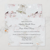 Trendy die Wedding Birdcages und Blumen laden ein Einladung (Vorne/Hinten)