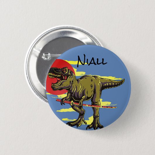 Trendy Dinosaur Button (Vorne & Hinten)