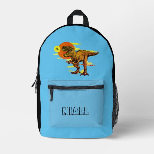 Trendy Dinosaur Personalisiert Bedruckter Rucksack (Vorderseite)