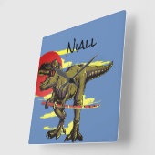 Trendy Dinosaur Quadratische Wanduhr (Winkel)