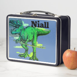 Trendy Dinosaur T Rex Personalisiert Metall Brotdose