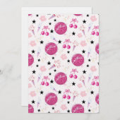 Trendy Disco Celebration Party Seamless Pattern Einladung (Vorne/Hinten)