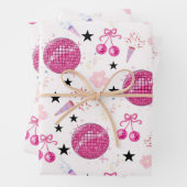 Trendy Disco Celebration Party Seamless Pattern Geschenkpapier Set (Beispiel)