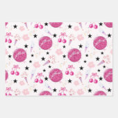 Trendy Disco Celebration Party Seamless Pattern Geschenkpapier Set (Vorderseite)