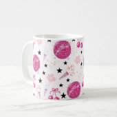 Trendy Disco Celebration Party Seamless Pattern Kaffeetasse (Vorderseite Links)