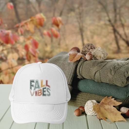 Trendy Distressed Fall Vibes Truckerkappe