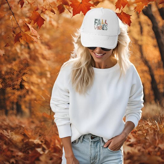 Trendy Distressed Fall Vibes Truckerkappe