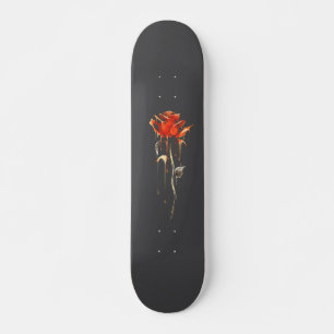 Trendy Distressed Grunge Rose Skate Deck Skateboard